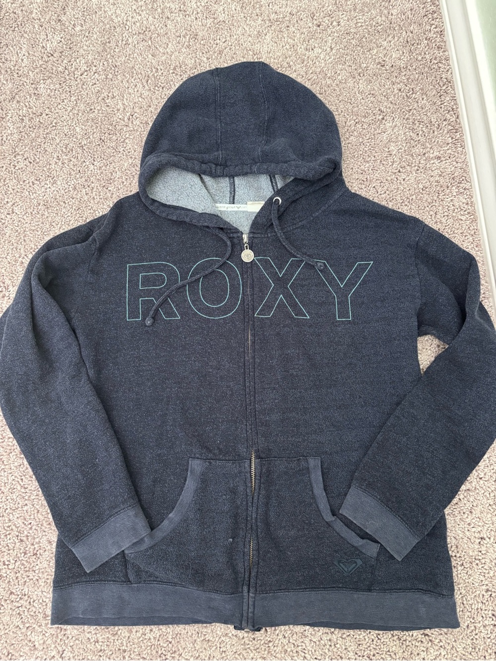 Roxy Navy Blue Zip-Up Hoodie